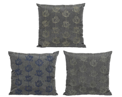 Decoris Outdoor-Kissen graue Blume 45x45 sortiert