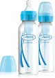 Dr. Brown's Options+ Anti-Kolik-Babyflasche – Enghalsflasche – 250 ml – Blau – 2 Stück