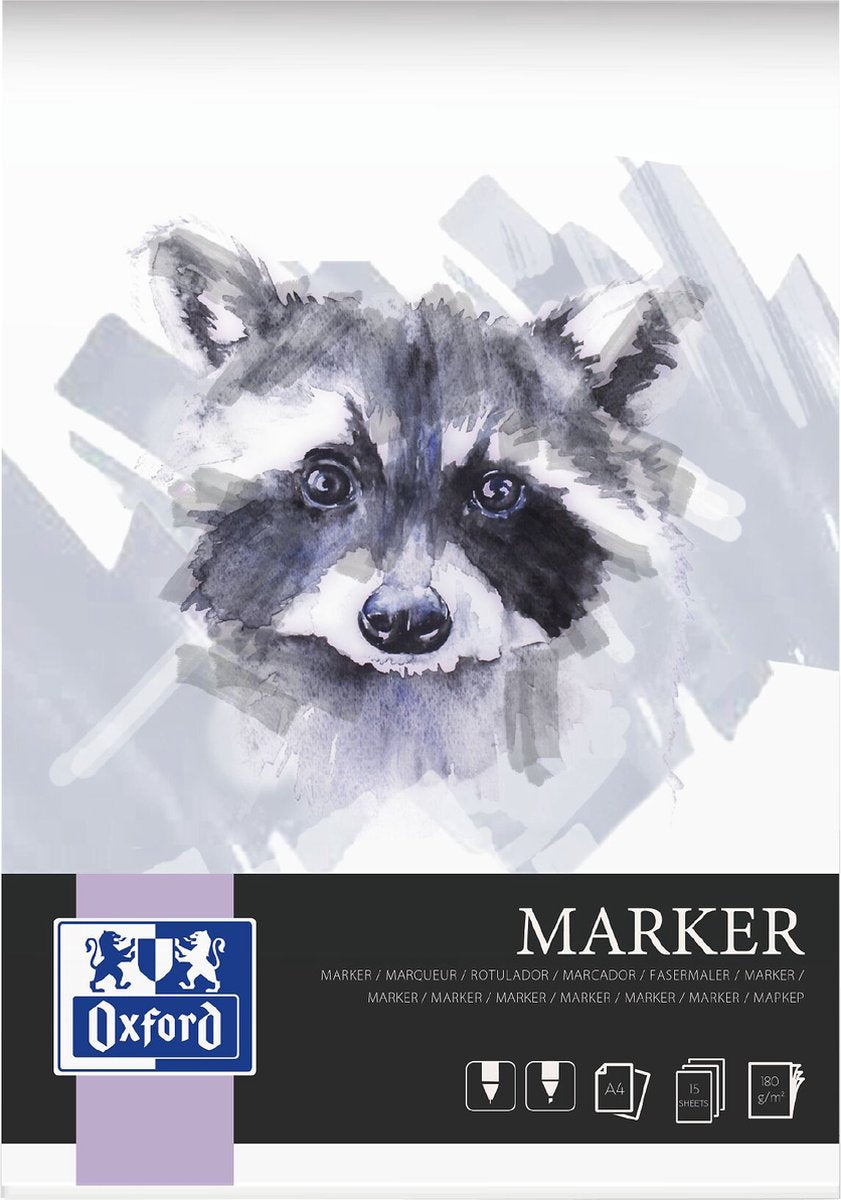 Oxford-Markierungsblock – A4 – 15 Blatt – 180 g – geklebt