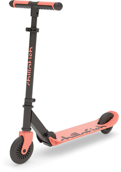Chillafish Kinderroller Junge und Mädchen ab 5 Jahren mit Fußbremse – Orange Pink – Roller mit verstellbarem Lenker – faltbar und leicht mit ABEC-5-Rädern – Modell Flexxi