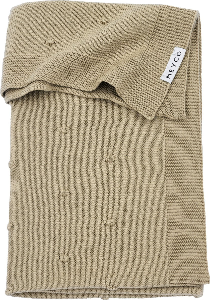 Meyco Baby-Mini-Knoten-Kinderbettdecke – Sand – 100 x 150 cm – 1,0 Tog