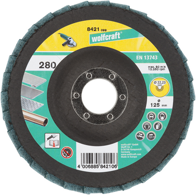 Wolfcraft Fächerscheibe | mit Vlies | schön | ø125 x 22mm | 1 Stück - 8421099
