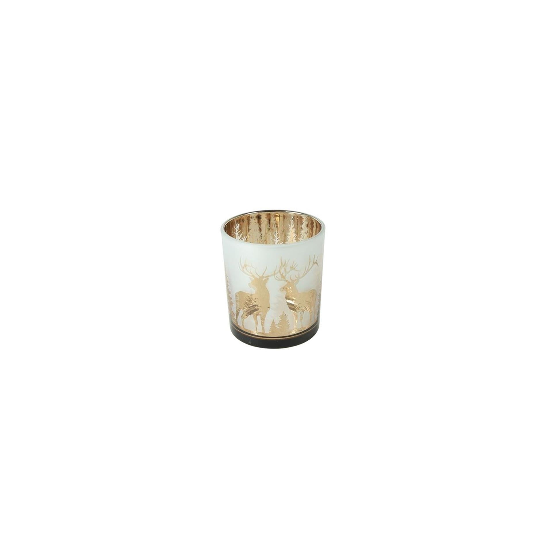 Country Field Countryfield Teelichthalter Kiefern Gold Glas ø7x8cm