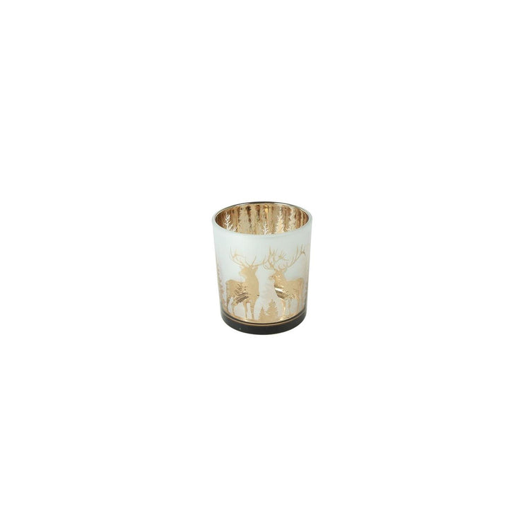 Country Field Countryfield Teelichthalter Kiefern Gold Glas ø7x8cm