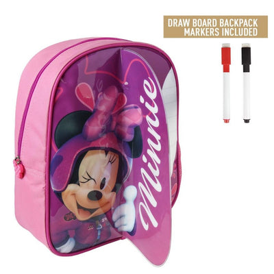 Cerda Minnie Mouse -Rucksack mit Schreibbereich + 2 Markierungen 25x31x10 cm Pink