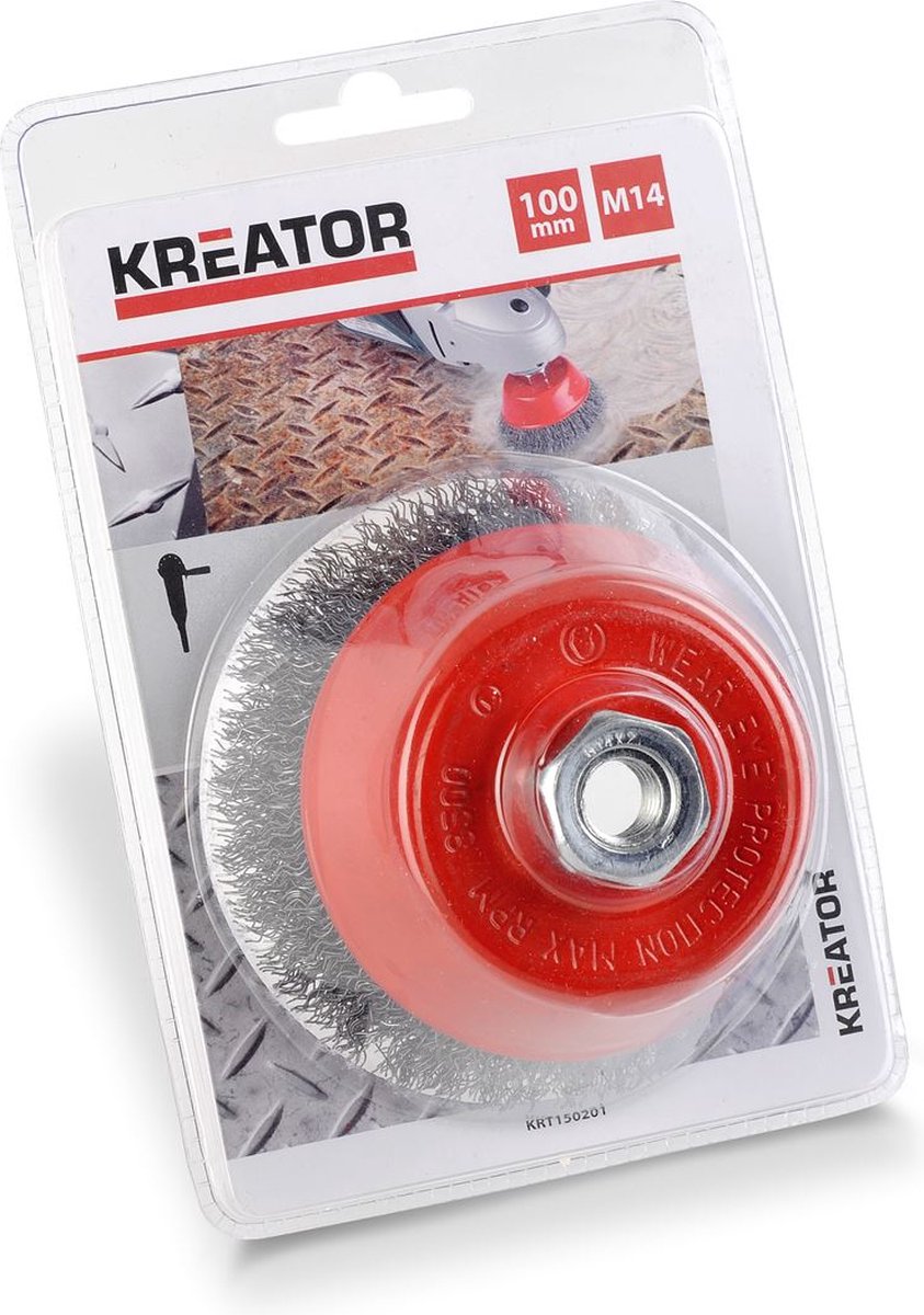 Kreator krt150201 Topfbürste – Stahl – M14 – ø100 mm