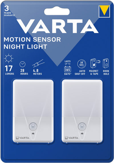 Varta Bewegungsmelder Nachtlicht Twin 16624101402 Nachtlampe mit Bewegungsmelder LED weiß