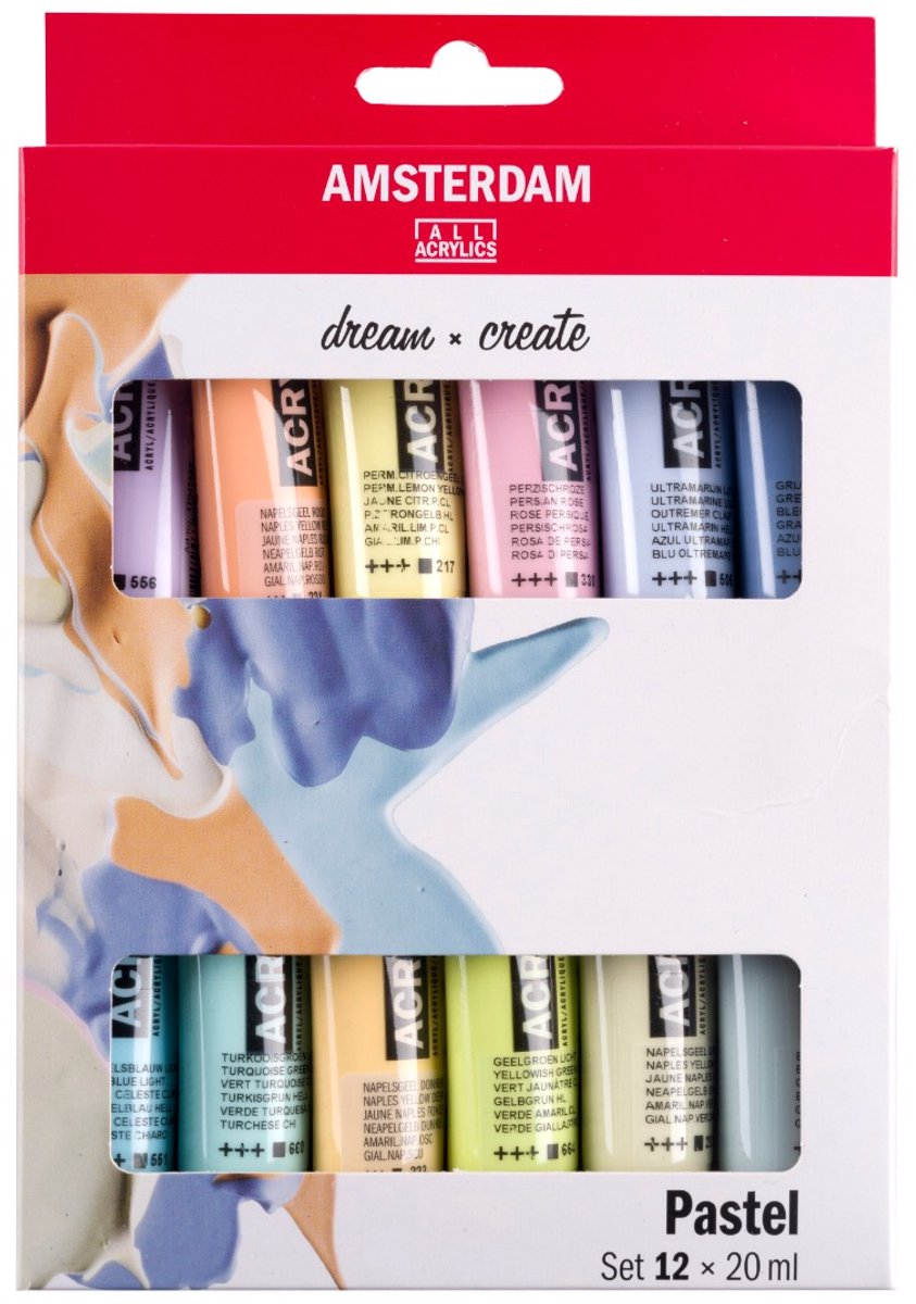 Amsterdam alle Acrylfarben Amsterdam • Standard-Serie Acrylfarben-Pastell-Set 12 x 20 ml