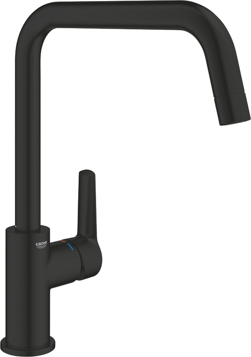 Grohe Start Küchenarmatur – hoher Auslauf – 150° Schwenkbereich – mattschwarz