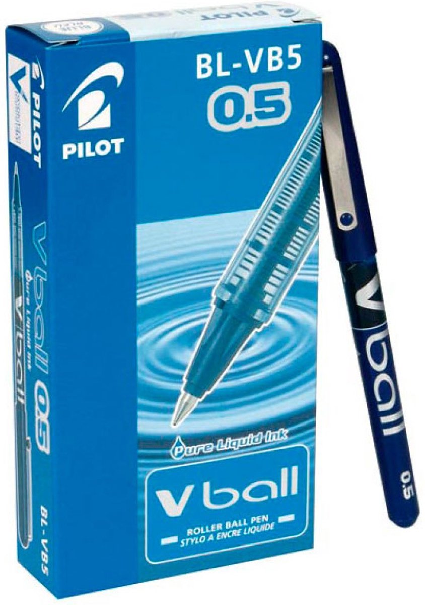 Pilot Boligrafo de Tinta Líquida Roller V-Ball blau 0,3 mm (12 Stück)