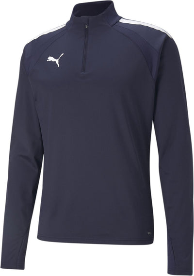 Puma Teamliga 1 4 Zip Top Herren-Sportshirt – Marine-Weiß