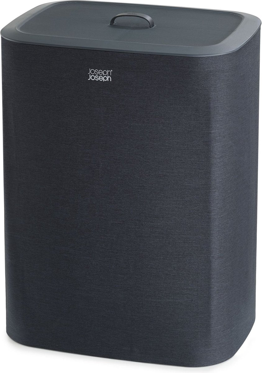 Joseph Joseph Tota Wäschekorb – 2 Fächer – Wäschesortierung – 90 Liter – Schwarz