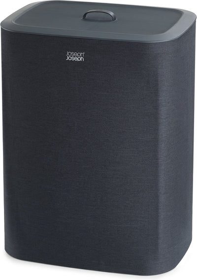 Joseph Joseph Tota Wäschekorb – 2 Fächer – Wäschesortierung – 90 Liter – Schwarz