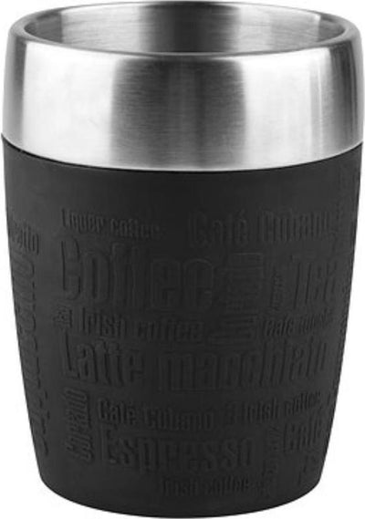 Tefal Travel Cup Thermoflasche – 200 ml – Edelstahl – Schwarz – doppelwandig – für heiße und kalte Getränke