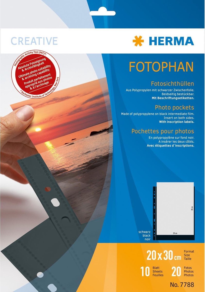 Herma fotophan 20x30 schwarz 10 Blatt 7788