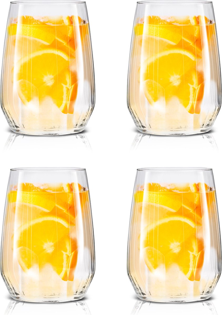 Alpina Trinkgläser-Set 4-teilig – Wassergläser ca. 44cl – Glas für Wasser, Saft und Getränke – Trinkgläser für die Spülmaschine geeignet – Gläserset ideal für den täglichen Gebrauch – transparentes Glas