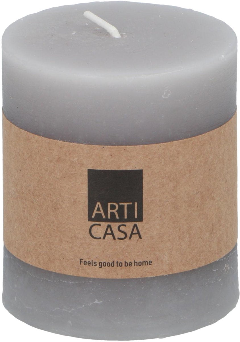 Arti casa Stumpenkerze ø7 x 8 cm – 30 Brennstunden – Grau