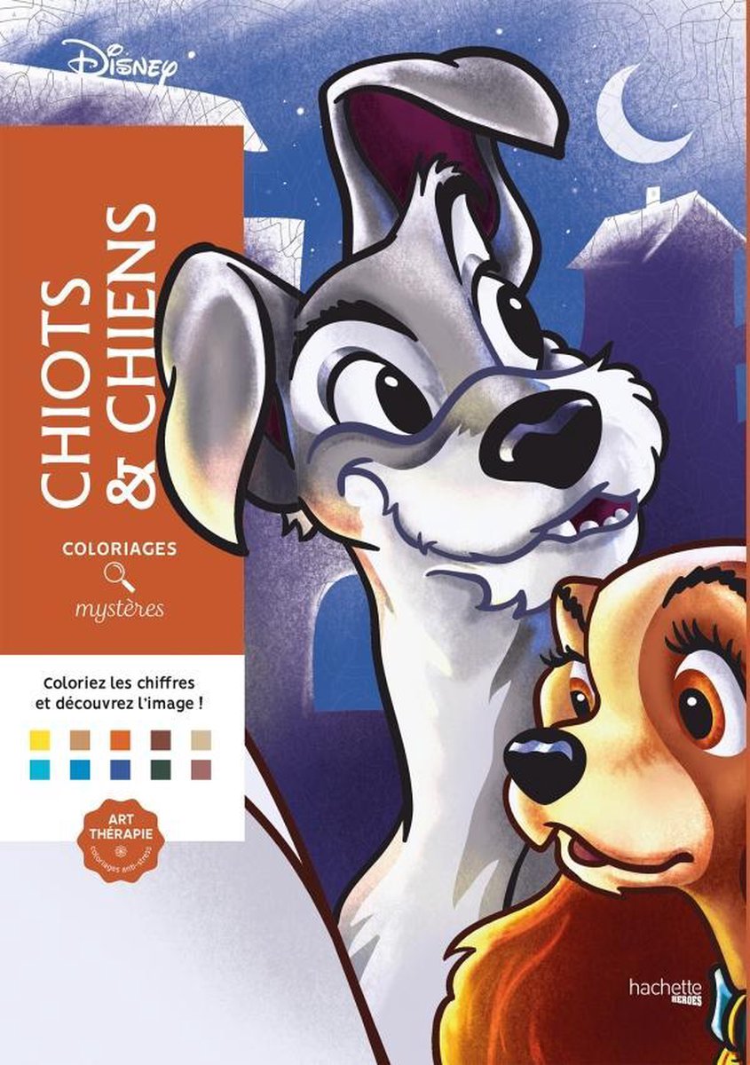 Hachette Coloriages Mysteries Disney Chiots and Chiens