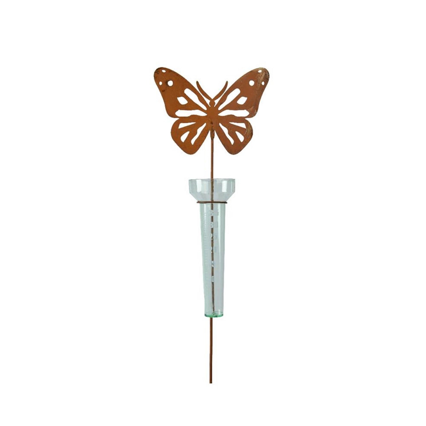 Decoris Regenmesser Schmetterling aus Metall H83cm