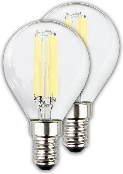 Briloner – ultraeffiziente LED-Lampe – Set mit 2 Lichtquellen – E14 – Filamentbeleuchtung – 4 W – 840 lm – 2.700 K warmweißes Licht – ø3,5 cm