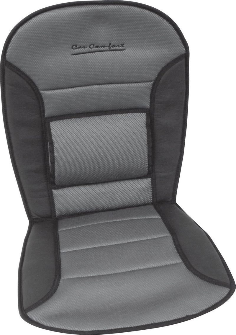 Carpoint Stuhlkissen Komfort 90x45 cm - Lordosenstütze - Schwarzgrau - Anti-Rutsch-Befestigung - Airbagtauglich - Extra Sitzkomfort