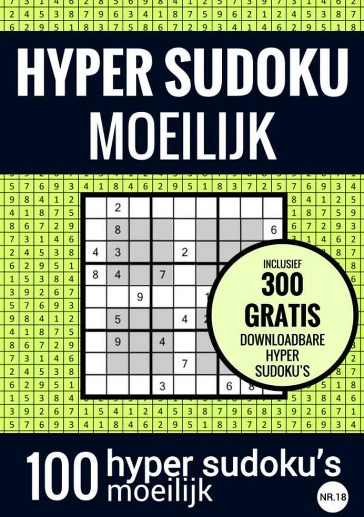 Hyper-Sudoku-Sudoku schwer: - Nein. 18 – Rätselbuch mit 100 schwierigen Rätseln für Erwachsene und Senioren