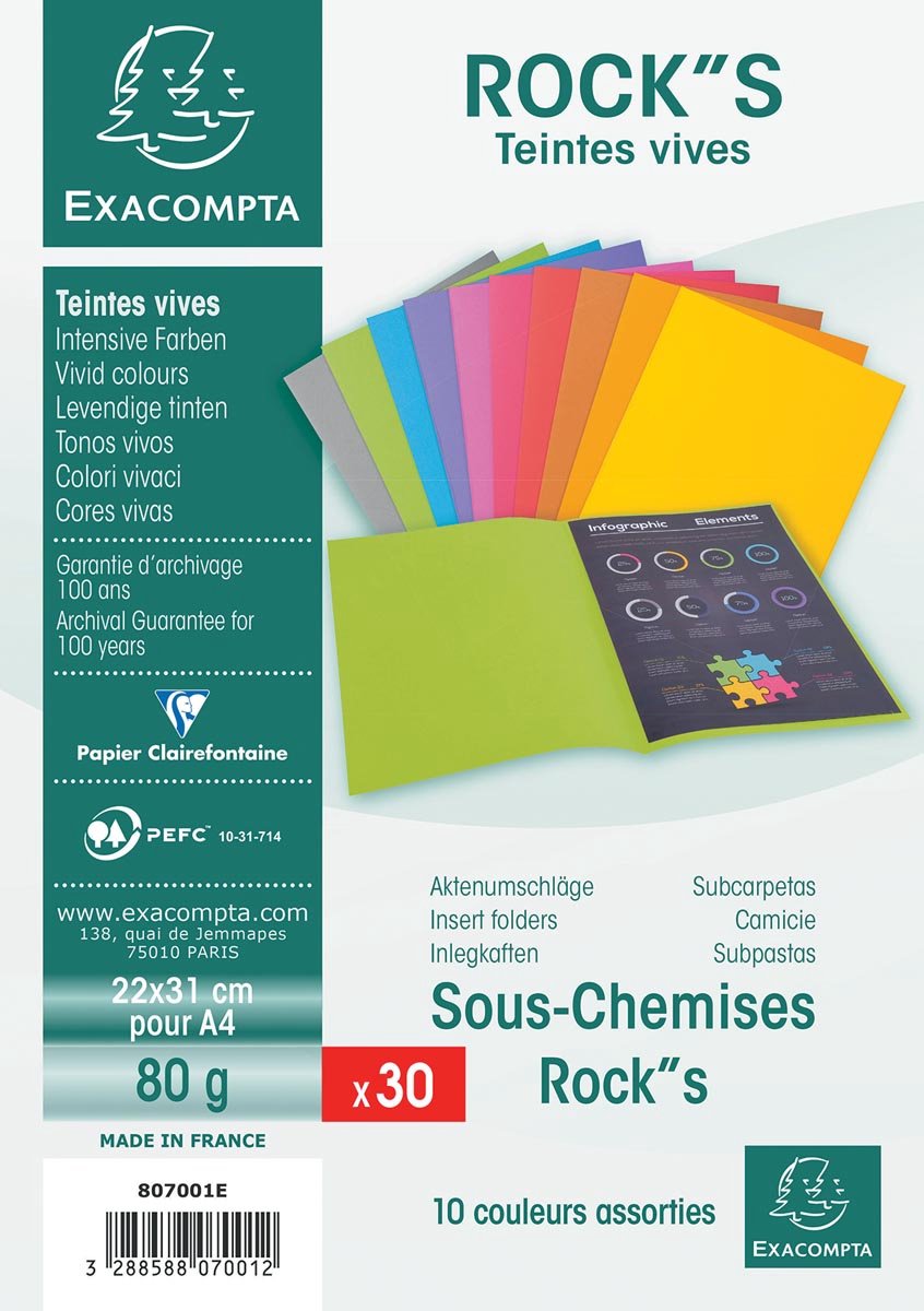 Exacompta 30 x Rock-Einlegemappe