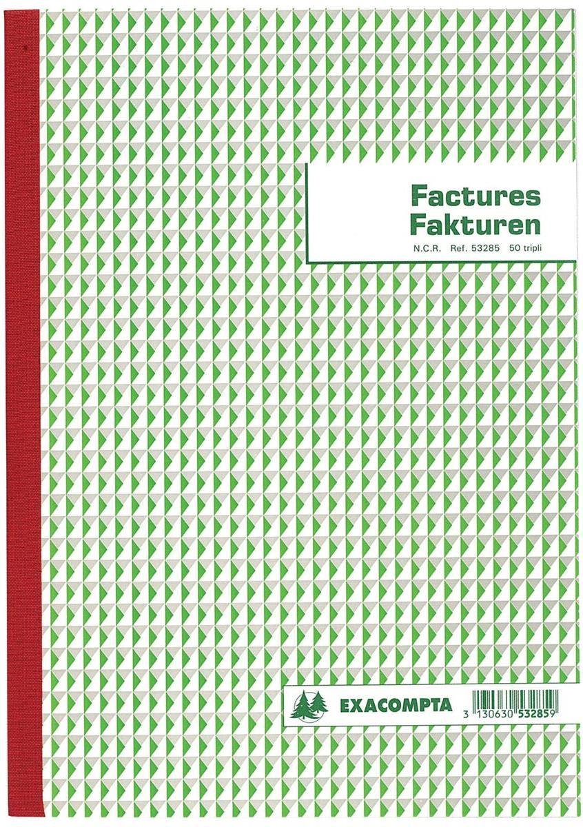 Exacompta Rechnungsbuch Format 21 x 297 cm zweisprachig dreisprachig (50 x 3 Blatt)