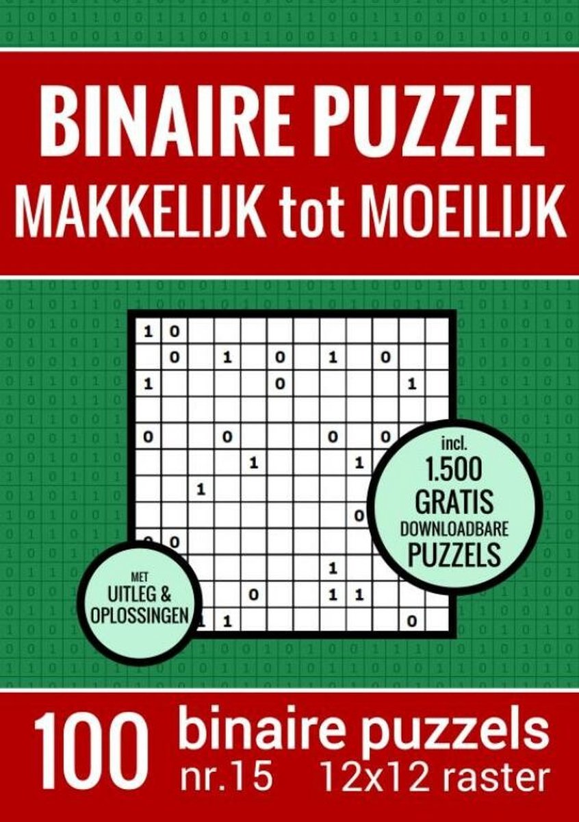 Markenloses Sans-Marque-Weihnachtsgeschenk – Binärrätsel – leicht bis schwer – Rätselbuch mit 100 Binairos – Nr. 15