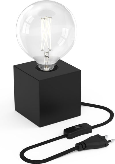 Calex Tischleuchte quadratisch - industriell - E27-Fassung - schwarz - exkl. Lichtquelle