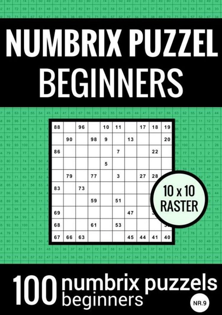 Markenloses Sans-Marque-Numbrix-Rätsel, einfach für Anfänger – Rätselbuch mit 100 Numbrix-Rätseln – Nr. 9