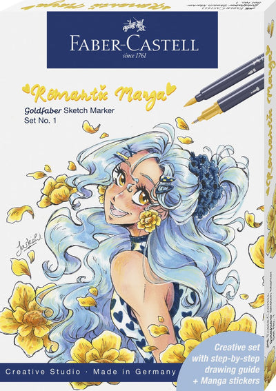 Faber-Castell Skizzenmarker - Goldfaber-Set Nr. 1 romantische Manga-Sammlung – fc-164701