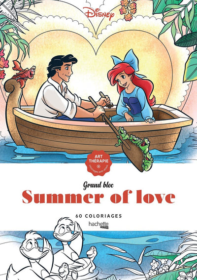 Hachette Grand Bloc Disney – Sommer der Liebe – Malbuch für Erwachsene