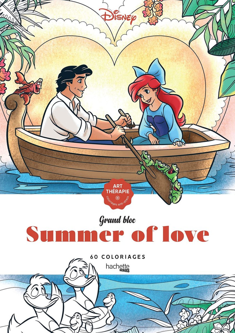 Hachette Grand Bloc Disney – Sommer der Liebe – Malbuch für Erwachsene