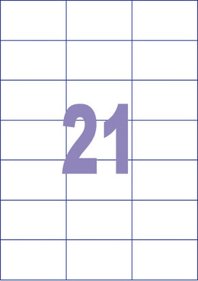 Kangaro-Etikett – Tintenstrahl-Laserkopie – 70 x 42,3 mm – 100 Blatt – 21 Aufkleber pro Blatt – k-7042