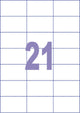 Kangaro-Etikett – Tintenstrahl-Laserkopie – 70 x 42,3 mm – 100 Blatt – 21 Aufkleber pro Blatt – k-7042