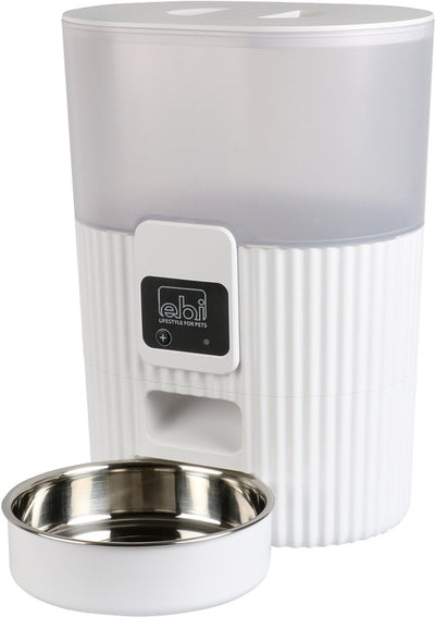 Ebi Tinago – Smart Feeder – automatischer Katzenfutterautomat – weiß – 3,5 l – 21 x 15 x 28 cm