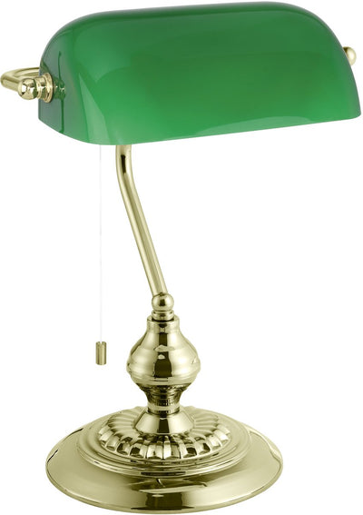 Eglo Banker - Schreibtischlampe - Tischleuchte - E27 - 39 cm - Goldgrün