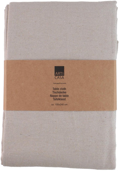 Arti casa Tischdecke 150x240 cm – Tischdecke – Tischdecke Materialmix Polyester Baumwolle – Tischdecke für Esstisch – einfarbiges Design – Beige