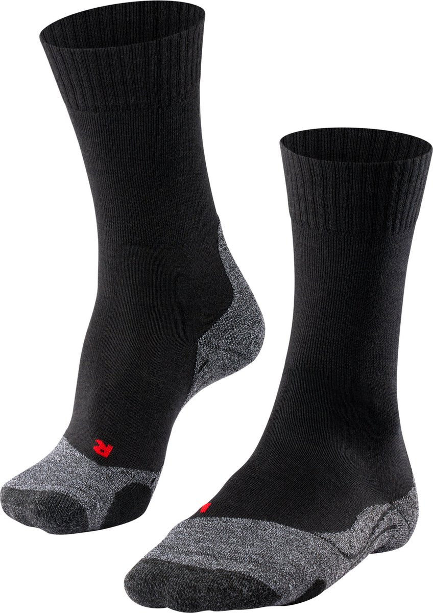 Falke TK2 Anti-Blister Wandersocken aus dickem Woll-Funktionsmaterial Damen Schwarz - Größe 41-42