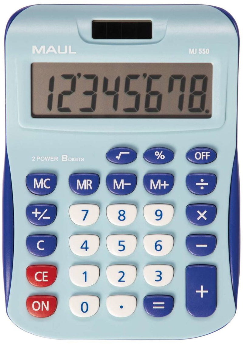 Maul MJ 550 Tischrechner batteriebetrieben, solarbetrieben, hellblau, Anzahl der Anzeigepositionen: 8
