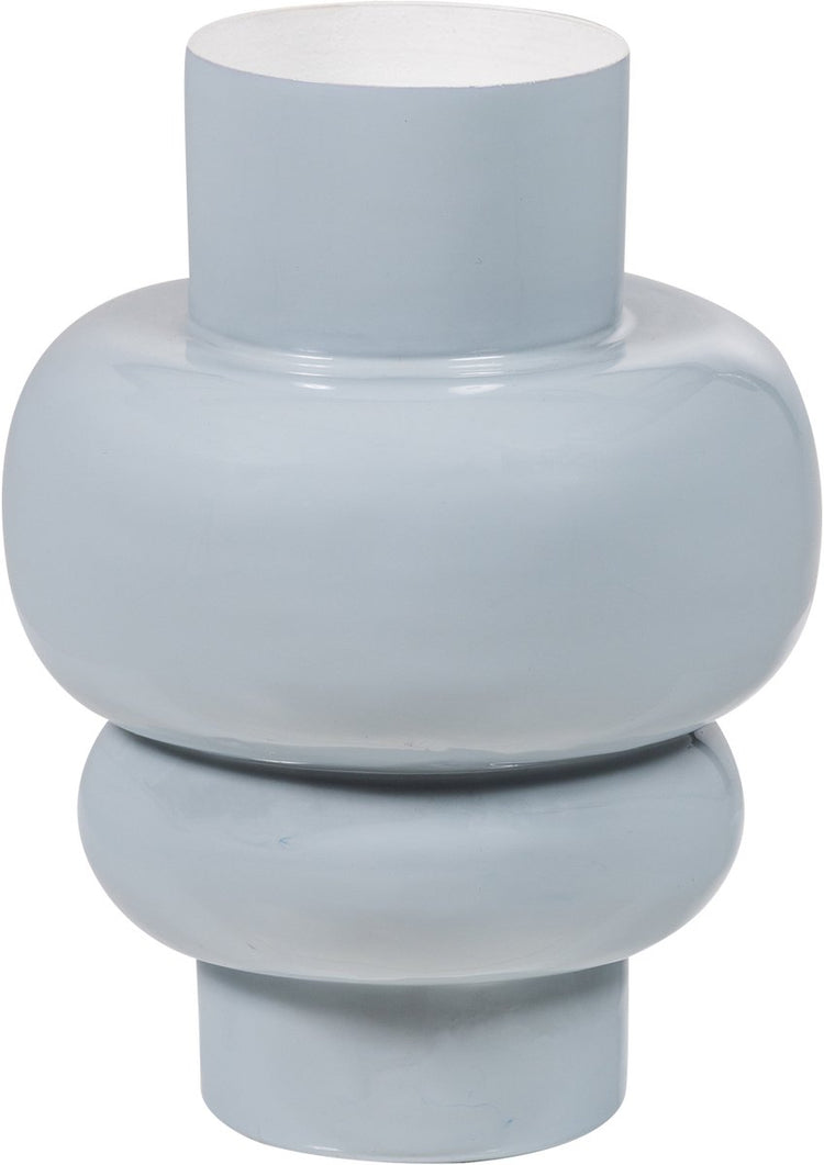 Woood Auri Vase 20 cm – Metall – Hochglanz hellgrau – 27 x 20 x 20 cm