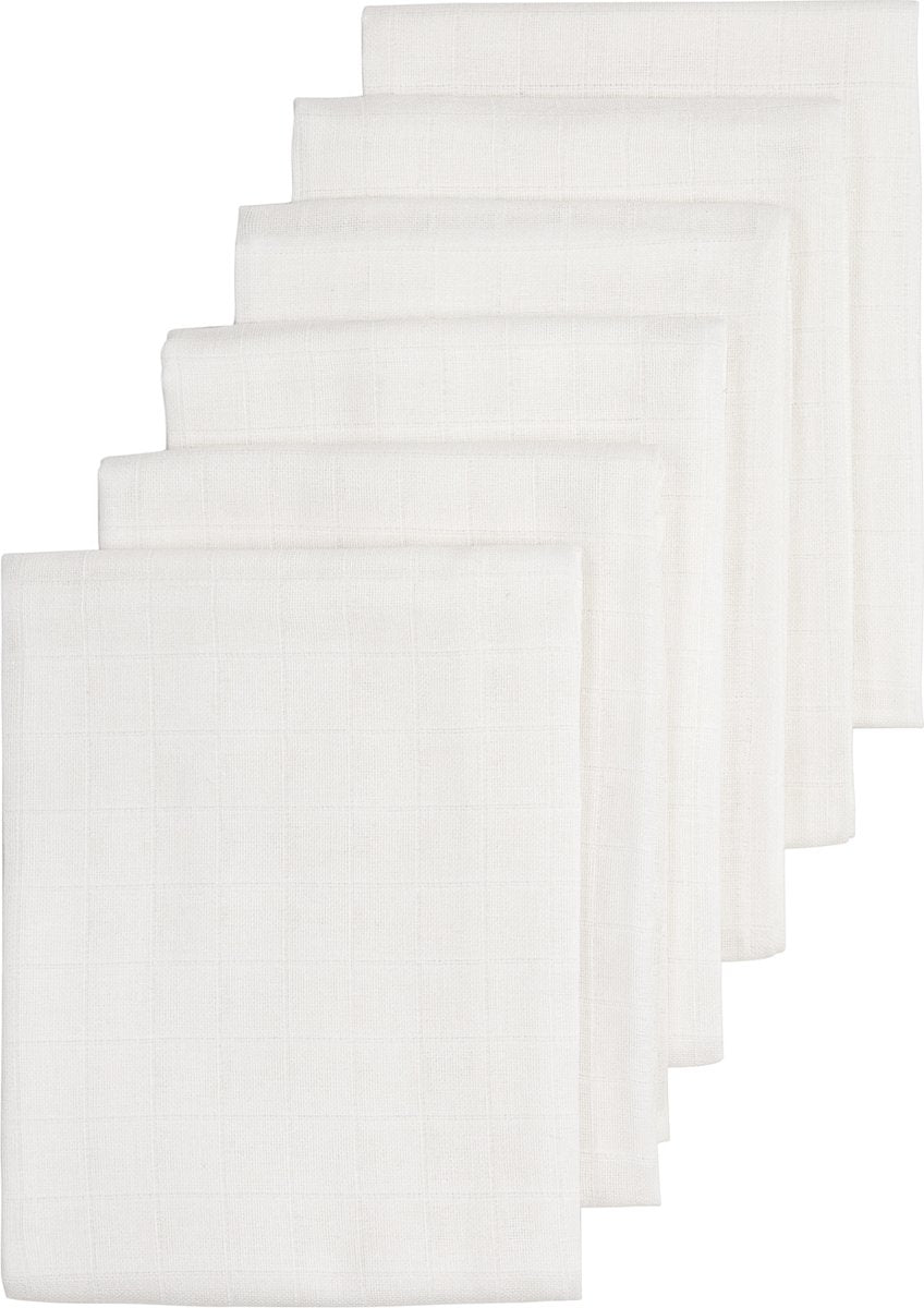 Meyco Baby Uni hydrophile Tücher – 6er-Pack – weiß – 60 x 60 cm