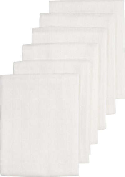Meyco Baby Uni hydrophile Tücher – 6er-Pack – weiß – 60 x 60 cm