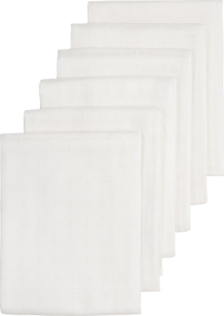 Meyco Baby Uni hydrophile Tücher – 6er-Pack – weiß – 60 x 60 cm