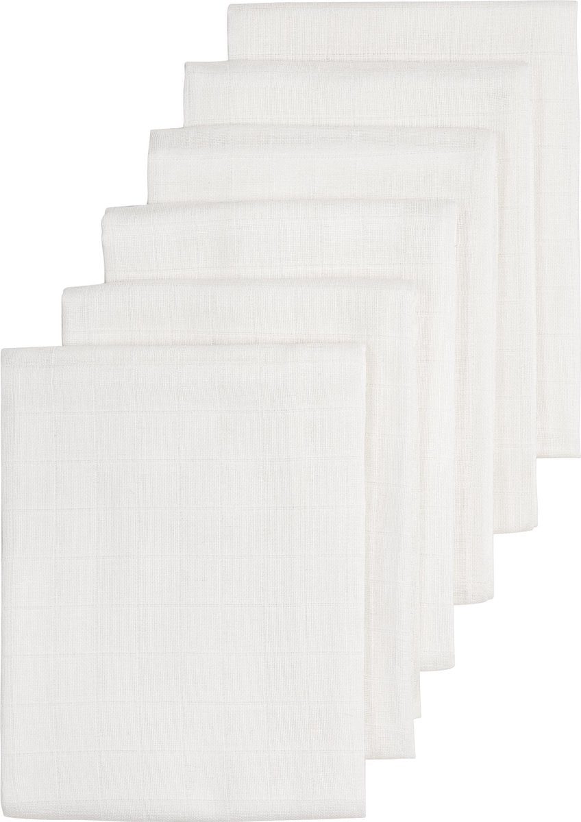 Meyco Baby Uni hydrophile Tücher – 6er-Pack – weiß – 70 x 70 cm
