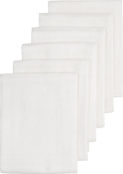 Meyco Baby Uni hydrophile Tücher – 6er-Pack – weiß – 70 x 70 cm