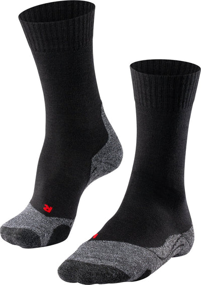 Falke TK2 Anti-Blister Wandersocken aus dickem Woll-Funktionsmaterial Herren Schwarz - Größe 46-48