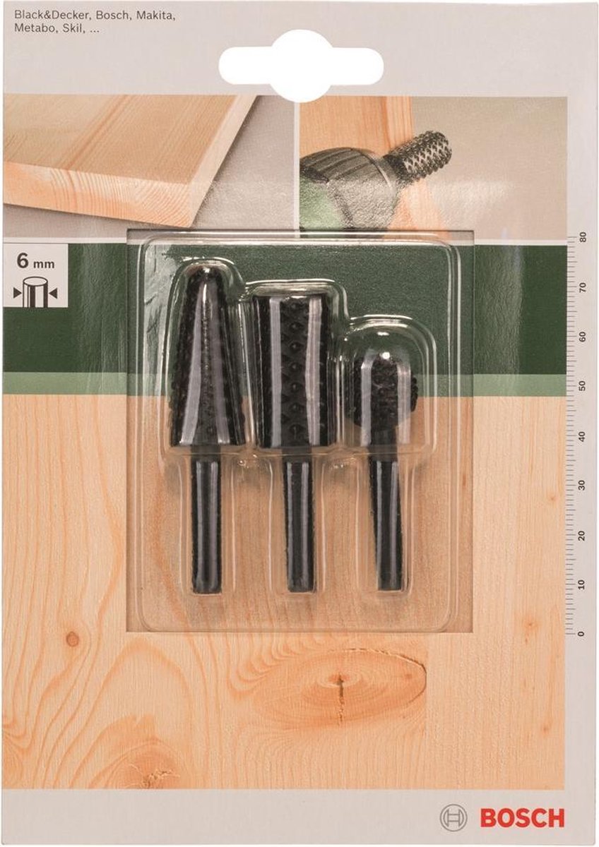 Bosch - 3-teiliges Holzraspel-Set 15,0-6,0; 15,0; 15,0 mm