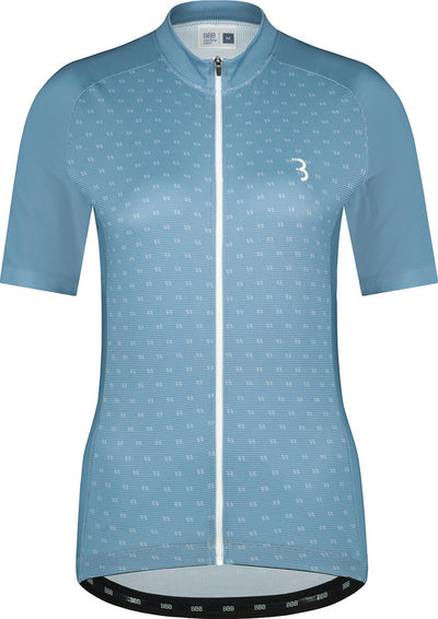 BBB Cycling Donnafit Radshirt Damen Kurzarm – schnell trocknend und atmungsaktiv – bequemes Radshirt – grau-blaue Radsport-Uniform – Größe S – BBW-412